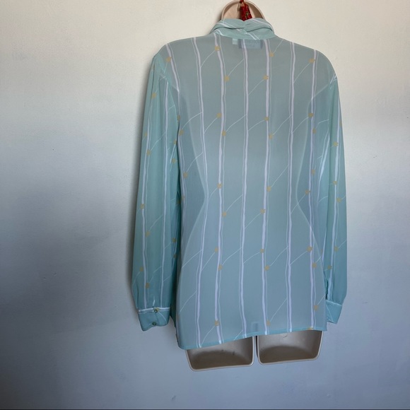 Vintage Secretary Geek Style Botton Down Blouse 14 (binWWW) - Picture 6 of 7